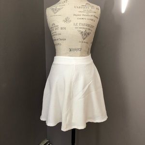 White textured skater skirt